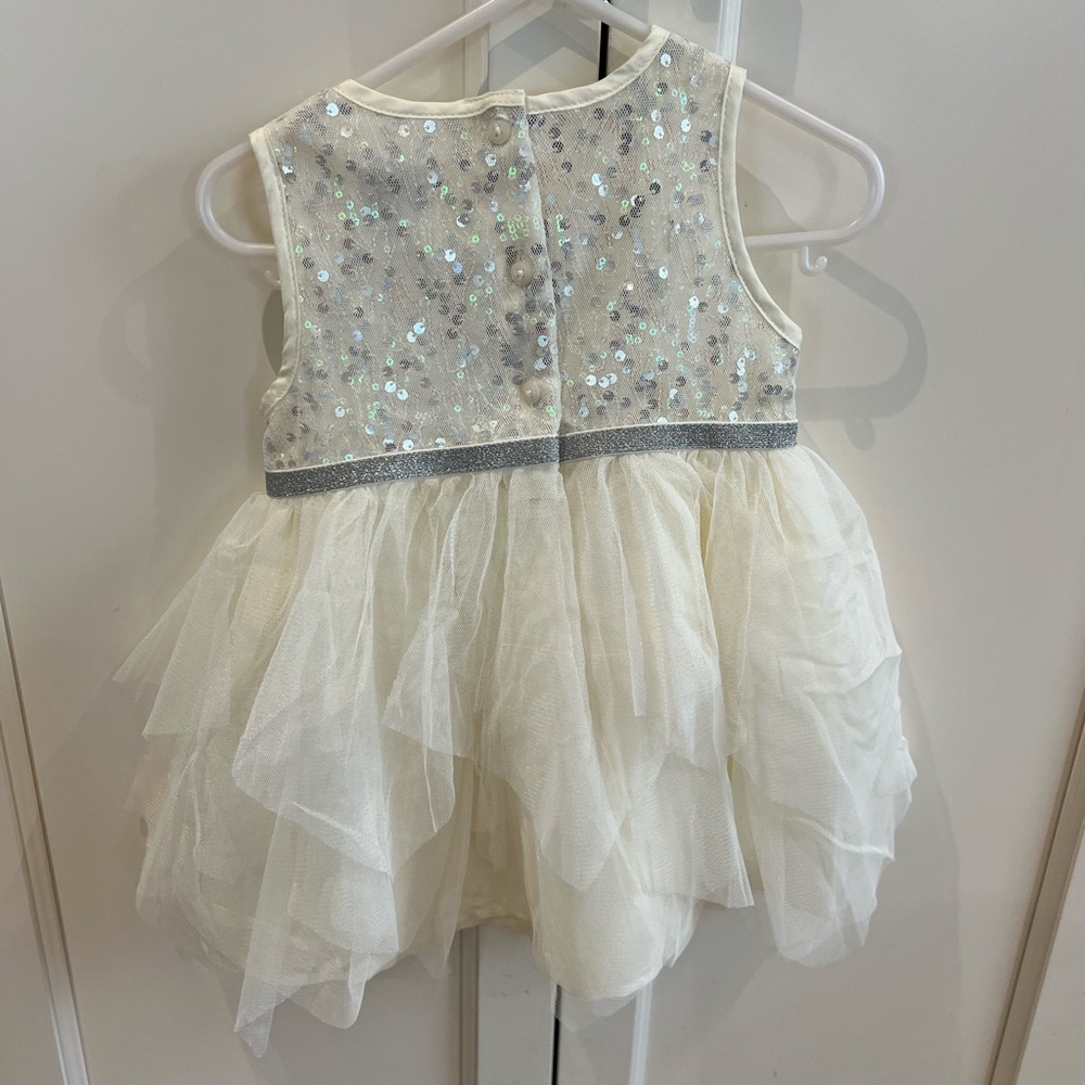The Children's Place Shimmering off White Dress 12-18m - Picture 3 of 3